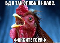 бд и так слабый класс. фиксите гораф