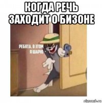 когда речь заходит о бизоне 