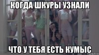 когда шкуры узнали что у тебя есть кумыс