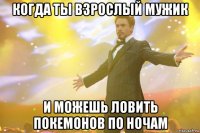 когда ты взрослый мужик и можешь ловить покемонов по ночам