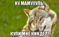 ну мамуууль! купи мне киндер!