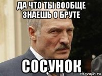 да что ты вообще знаешь о бруте сосунок
