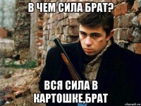 в чем сила брат? вся сила в картошке,брат