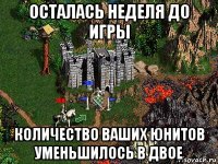 осталась неделя до игры количество ваших юнитов уменьшилось в двое