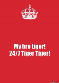 My bro tiger!
24/7 Tiger Tiger!