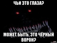 чьи это глаза? может быть, это чёрный ворон?