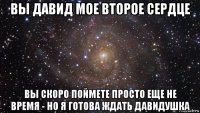 вы давид мое второе сердце вы скоро поймете просто еще не время - но я готова ждать давидушка