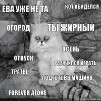 ЕВА уже не та разучился играть ты жирный forever alone отпуск кот обиделся подготовь машину огород траты осень