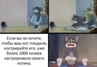 Если вы не хотите, чтобы ваш кот плодиля, кострируйте его, уже более 1000 хозяев кастрировали своего котика.