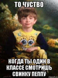 то чуство когда ты один в классе смотришь свинку пеппу