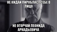 не кидай пиробласт себе в лицо не огорчай леонида аркадьевича