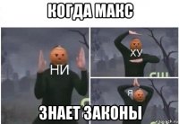 когда макс знает законы