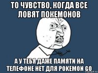 то чувство, когда все ловят покемонов а у тебя даже памяти на телефоне нет для pokemon go