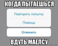 когда пытаешься вдуть маелсу