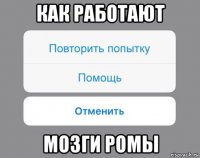 как работают мозги ромы