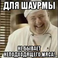 для шаурмы не бывает неподходящего мяса!