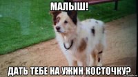 малыш! дать тебе на ужин косточку?