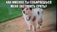 как именно ты собираешься меня заставить срать? .....