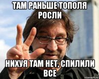 там раньше тополя росли нихуя там нет, спилили все