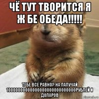 чё тут творится я ж бе обеда!!!!! тебе все равно? на палучай 10000000000000000000000000000рублей и доларов