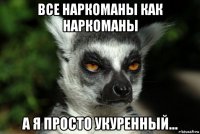 все наркоманы как наркоманы а я просто укуренный...