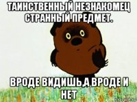 таинственный незнакомец странный предмет. вроде видишь,а вроде и нет