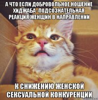 а что если добровольное ношение хиджаба -подсознательная реакция женщин в направлении к снижению женской сексуальной конкуренции