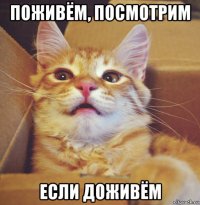 поживём, посмотрим если доживём