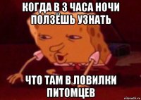 когда в 3 часа ночи ползёшь узнать что там в ловилки питомцев