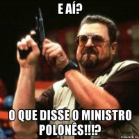 e aí? o que disse o ministro polonês!!!?