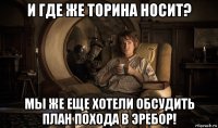 и где же торина носит? мы же еще хотели обсудить план похода в эребор!