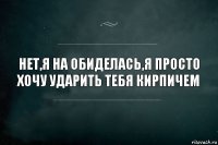 Нет,я на обиделась,я просто хочу ударить тебя кирпичем