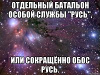 отдельный батальон особой службы "русь", или сокращённо обос русь.