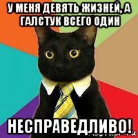 у меня девять жизней, а галстук всего один несправедливо!