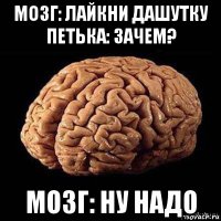 мозг: лайкни дашутку петька: зачем? мозг: ну надо