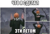 что я сделал эти летом