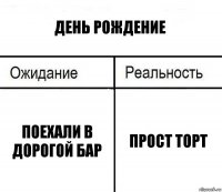 день рождение поехали в дорогой бар прост торт