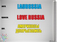 LAURUSSIA LOVE RUSSIA АМЕРИКОСЫ ДОПРЫГАЛИСЬ