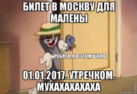 билет в москву для малены 01.01.2017. утречком. мухахахахаха