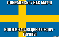 собрались! у нас матч! болеем за швецию! в жопу - европу!