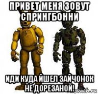 привет меня зовут спрингбонни иди куда йшел зайчонок не дорезаной!