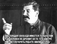  " настоящая свобода имеется только там, где человек не дрожит за то, что завтра может потерять работу, жилище хлеб"