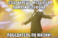 сохраняешь музыку в памяти телефона победитель по жизни!