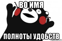 во имя полноты удобств