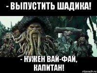 - выпустить шадика! - нужен вай-фай, капитан!