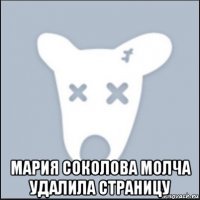  мария соколова молча удалила страницу