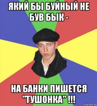 який бы буйный не був бык - на банки пишется "тушонка" !!!
