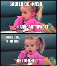 Зашёл во флуд Написал "привет" Никто не ответил Не понял