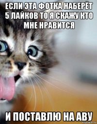 если эта фотка наберёт 5 лайков то я скажу кто мне нравится и поставлю на аву