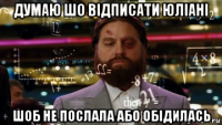 думаю шо відписати юліані шоб не послала або обідилась